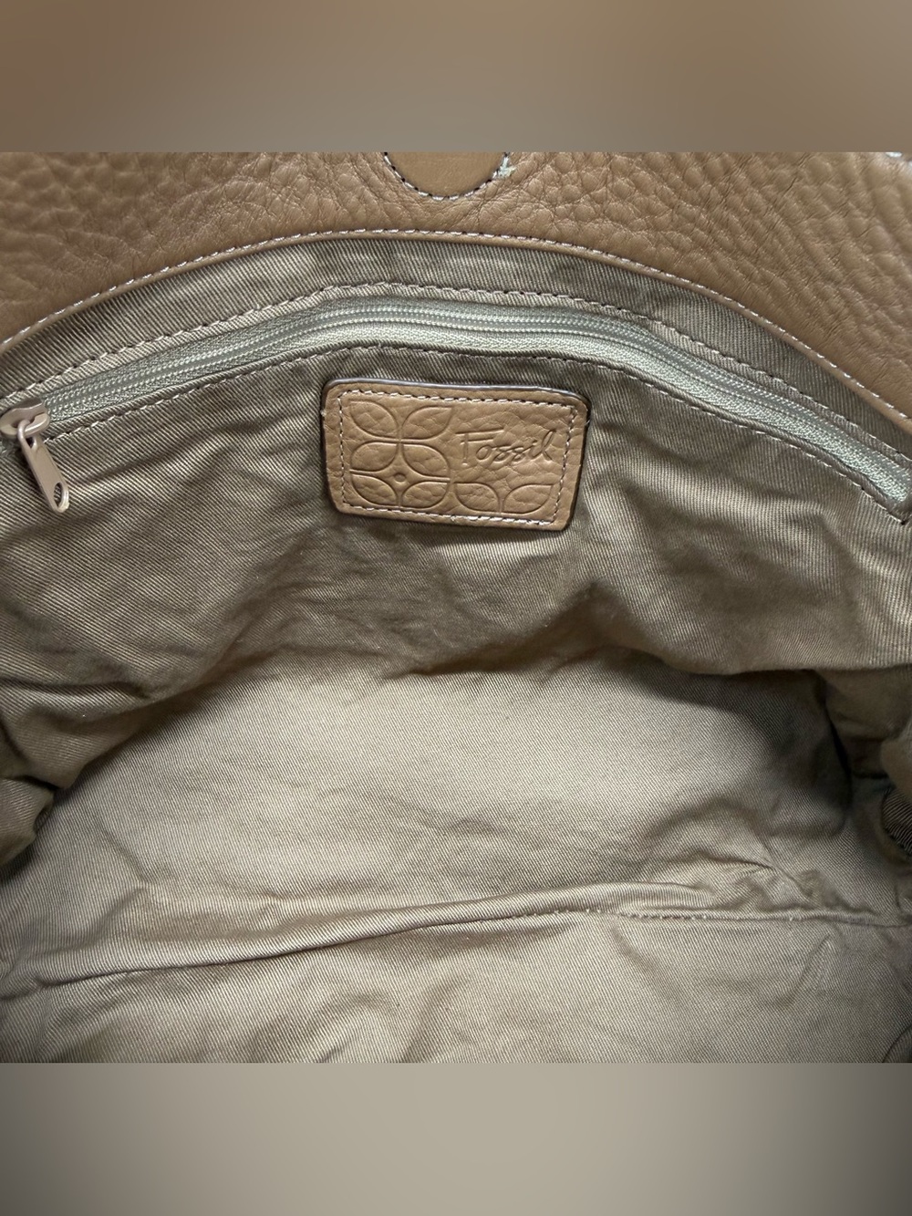 Vintage Fossil Brown Pebbled Leather Hobo Shoulder Bag - Picture 8 of 11